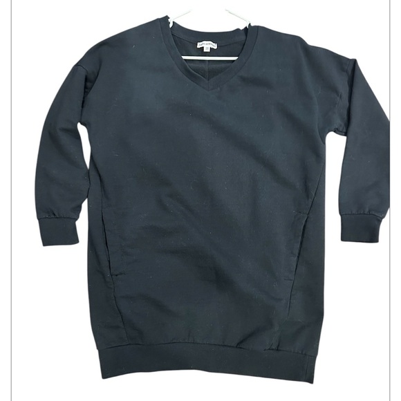 Zenana Outfitters Black Long Sleeve Dress W/Pockets!!! sweatshirt Style - Picture 1 of 4